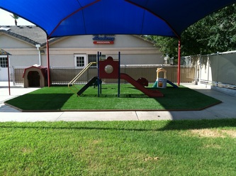 Synthetic grass playground