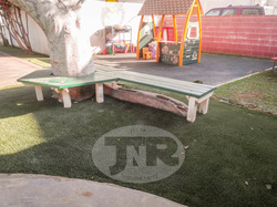 Synthetic turf around playground at los angeles school